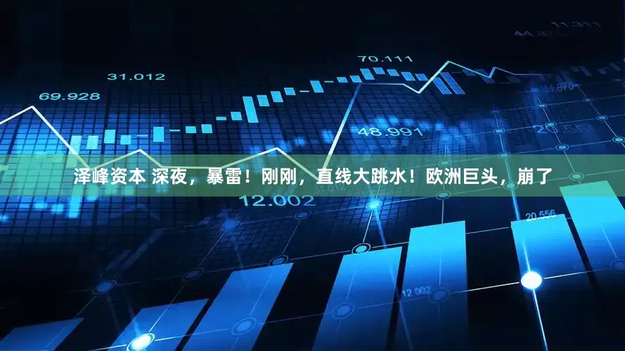 泽峰资本 深夜，暴雷！刚刚，直线大跳水！欧洲巨头，崩了